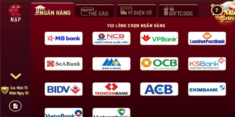 Các ngân hàng được hỗ trợ