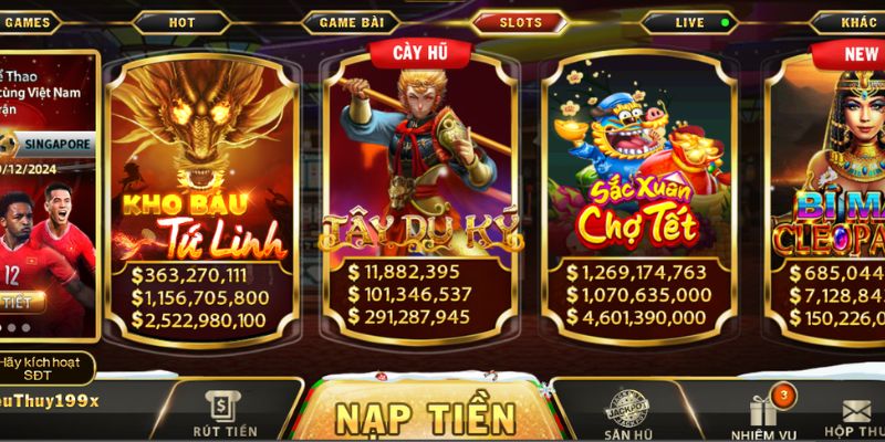 Nhiều trò chơi slots game hấp dẫn cùng chất lượng đồ hoạ đẹp mắt 